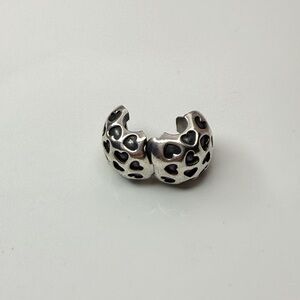 Pandora Openwork Stamped Hearts Clip Charm S925 ALE